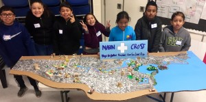 Students made a model of San Rafael, and Laurel Dell after sea level rise